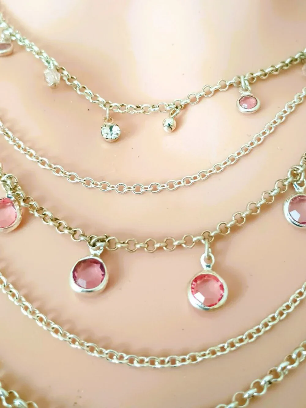 Vintage Avon Layered Station Necklace 22